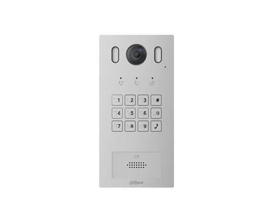 DAHUA IP DOMOFONO KAMERA, 1 ABONENTO,  2MP 1/2.9” COLIO 140°, INTEGRUOTAS KORTELIų SKAITYTUVAS,IP55, IK08, VTO3221E-P