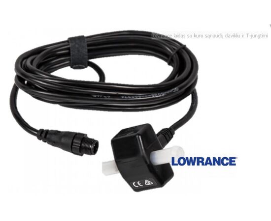 LOWRANCE LAIDAS SU KURO SąNAUDų DAVIKLIU IR T-JUNGTIMI, 