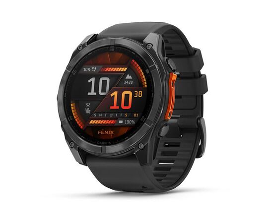 GARMIN FENIX 8 47MM, AMOLED GLASS, JUODAS, 010-02904-00