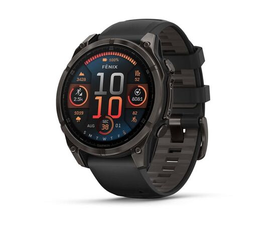 GARMIN FENIX 8 51MM, AMOLED GLASS, JUODAS, 010-02905-00