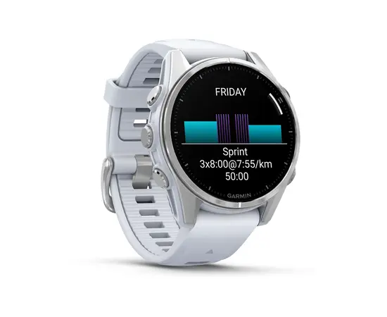 GARMIN FENIX 8 43MM, AMOLED GLASS, BALTOJO AKMENS SPALVOS, 010-02903-00