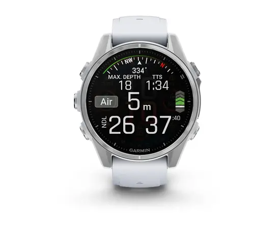 GARMIN FENIX 8 43MM, AMOLED GLASS, BALTOJO AKMENS SPALVOS, 010-02903-00