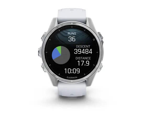 GARMIN FENIX 8 43MM, AMOLED GLASS, BALTOJO AKMENS SPALVOS, 010-02903-00