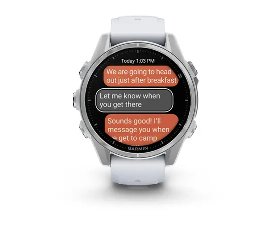 GARMIN FENIX 8 43MM, AMOLED GLASS, BALTOJO AKMENS SPALVOS, 010-02903-00