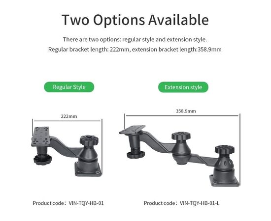 PROMARINE ECHOLOTO LAIKIKLIS SU POSūKIU SWING ARM, HORIZONTALAUS TVIRTINIMO, PM-TYQHB01