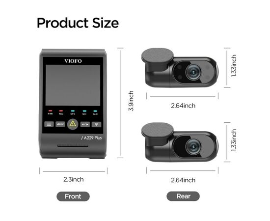 VAIZDO REGISTRATORIUS VIOFO A229 PLUS 3CH, A229-PLUS-3CH VIOFO