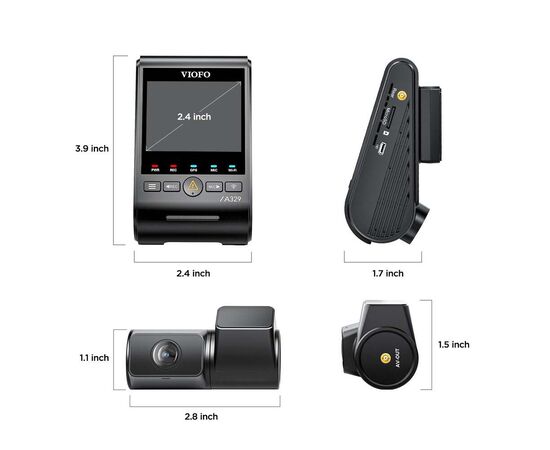 VAIZDO REGISTRATORIUS VIOFO A329 2CH 4K 60FPS, A329-2CH VIOFO