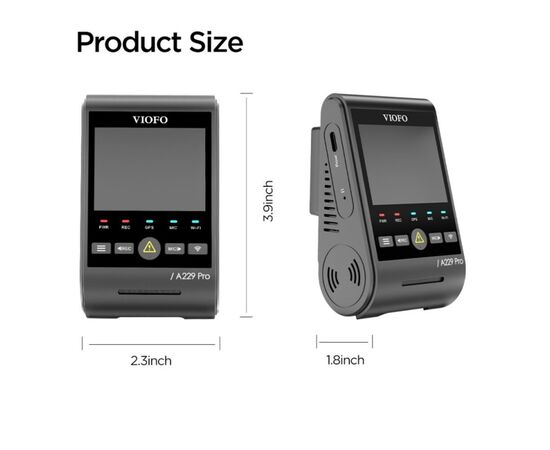 VAIZDO REGISTRATORIUS VIOFO A229 PRO 1CH, A229-PRO-1CH VIOFO