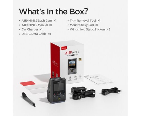 VAIZDO REGISTRATORIUS VIOFO A119 MINI 2, A119MINI2-G VIOFO