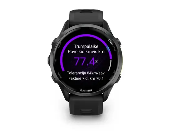 GARMIN FORERUNNER 970 PILKOS SPALVOS DLC TITANAS SU JUODU KORPUSU, 010-02969-10