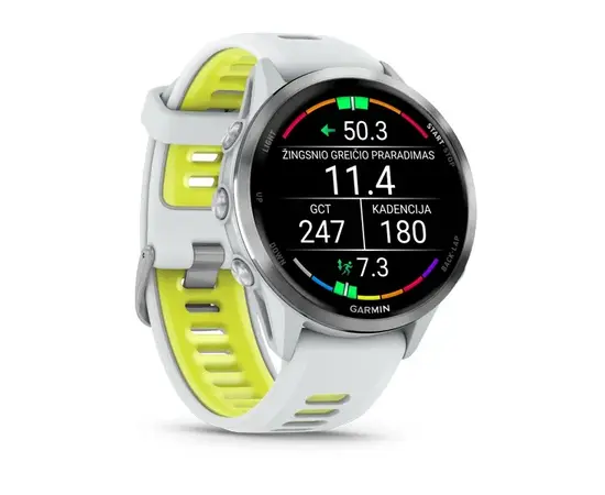 GARMIN FORERUNNER 970 TITANO SPALVOS IR BALTOJO AKMENS KORPUSU, 010-02969-11