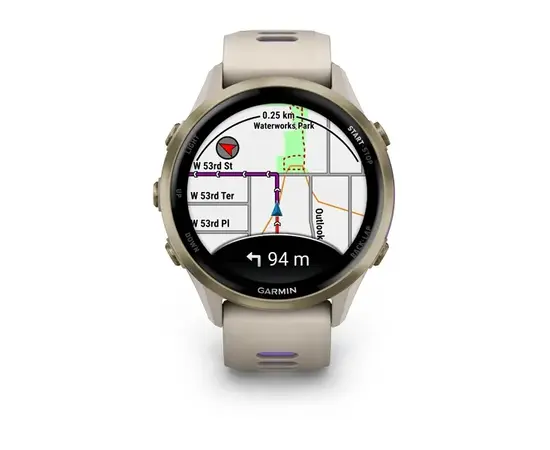 GARMIN FORERUNNER 970 šVIESIOS AUKSO SPALVOS TITANAS SU žALSVAI PILKU KORPUSU, 010-02969-12