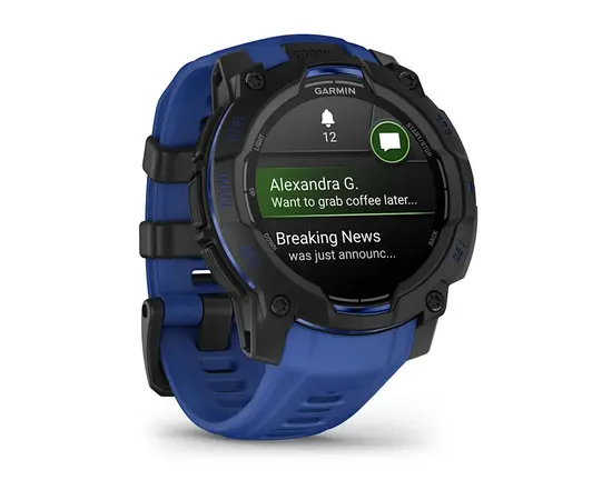 GARMIN INSTINCT 3 - 45 MM AMOLED JUODAI MėLYNAS, 010-02936-03
