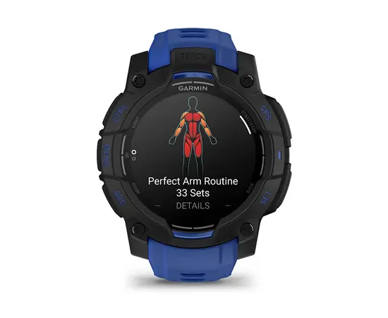 GARMIN INSTINCT 3 - 45 MM AMOLED JUODAI MėLYNAS, 010-02936-03