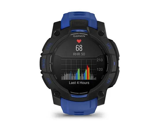 GARMIN INSTINCT 3 - 45 MM AMOLED JUODAI MėLYNAS, 010-02936-03
