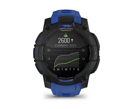 GARMIN INSTINCT 3 - 45 MM AMOLED JUODAI MėLYNAS, 010-02936-03