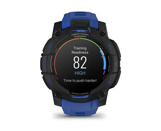 GARMIN INSTINCT 3 - 45 MM AMOLED JUODAI MėLYNAS, 010-02936-03