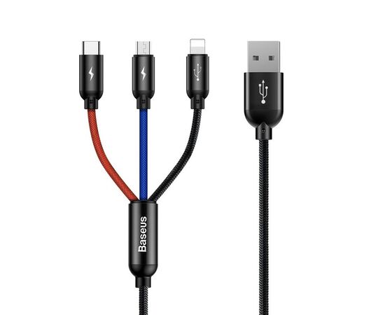 BASEUS LAIDAS USB 3IN1 3.5A JUODAS CAMLT-BSY01, CAMLT-BSY01