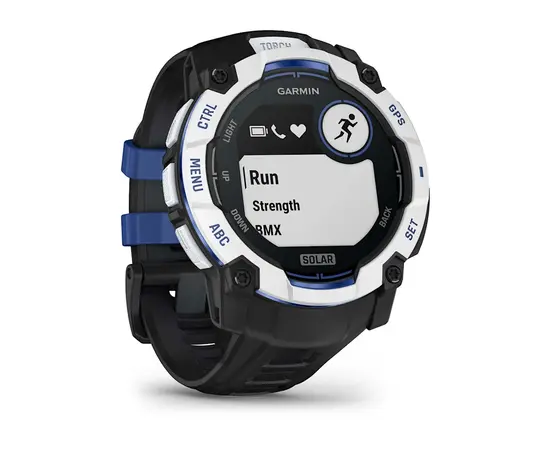 GARMIN INSTINCT 3 - 50 MM SOLAR BALTOJO AKMENS SPALVOS SU JUODU / MėLYNU DIRžELIU, 010-02935-03