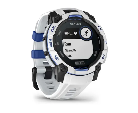 GARMIN INSTINCT 3 - 45 MM SOLAR BALTO AKMENS, 010-02934-03
