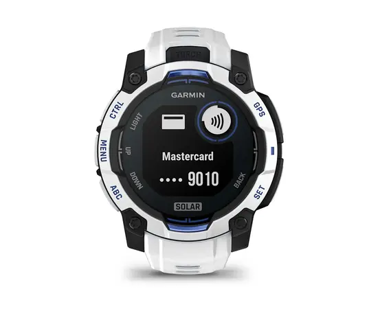 GARMIN INSTINCT 3 - 45 MM SOLAR BALTO AKMENS, 010-02934-03