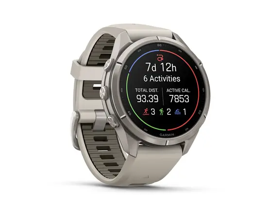 GARMIN FENIX 9 PRO 43MM – TITANO SPALVOS RūKO / SMILTAINIO DIRžELIU, 010-04335-86