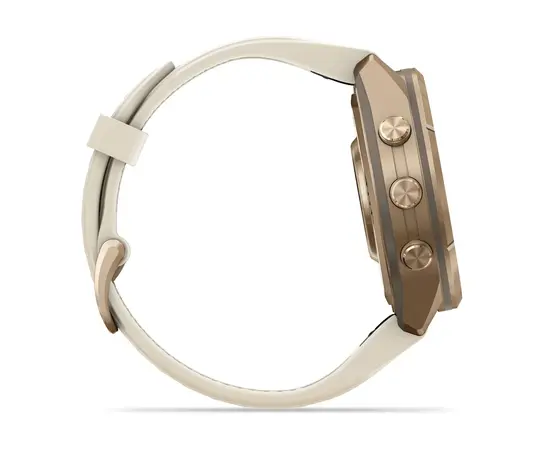 GARMIN FENIX 9 PRO 43MM – AUKSO SPALVOS KREMINIU / PILKU DIRžELIU, 010-04335-26