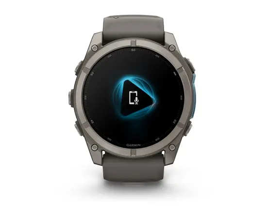 GARMIN FENIX 9 51MM – TITANO SPALVOS SU AKMENėLIų / PILKU DIRžELIU, 010-04763-01