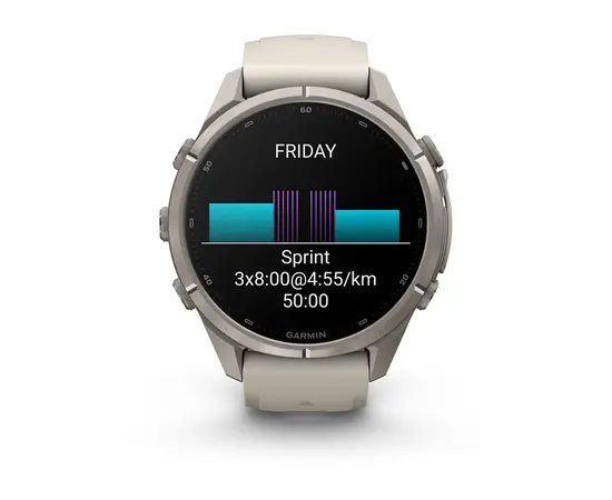 GARMIN FENIX 9 PRO 43MM – TITANO SPALVOS RūKO / SMILTAINIO DIRžELIU, 010-04335-86