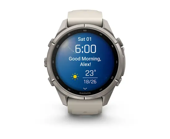 GARMIN FENIX 9 PRO 43MM – TITANO SPALVOS RūKO / SMILTAINIO DIRžELIU, 010-04335-86