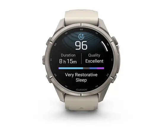 GARMIN FENIX 9 PRO 43MM – TITANO SPALVOS RūKO / SMILTAINIO DIRžELIU, 010-04335-86