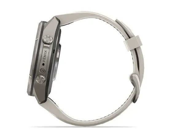GARMIN FENIX 9 PRO 43MM – TITANO SPALVOS RūKO / SMILTAINIO DIRžELIU, 010-04335-86