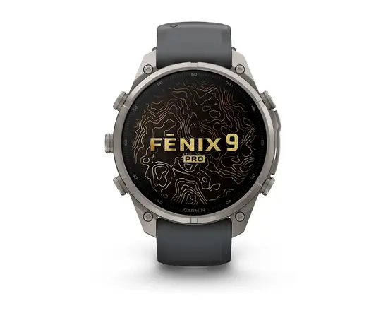 GARMIN FENIX 9 PRO 47MM – TITANO SPALVOS GRAFITO / JUODU DIRžELIU, 010-04336-26
