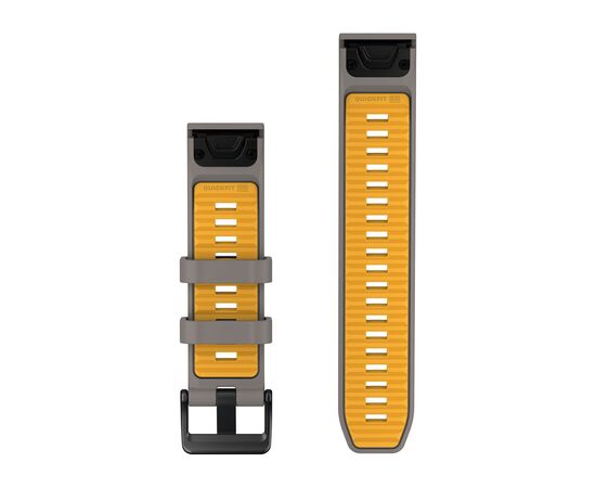GARMIN QUICKFIT 22MM SIDABRO PILKA / GELTONA SILIKONINė APYRANKė, 010-14507-02
