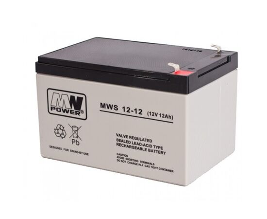 MWPower MWS 12V 12Ah F1(187) AGM akumuliatorius