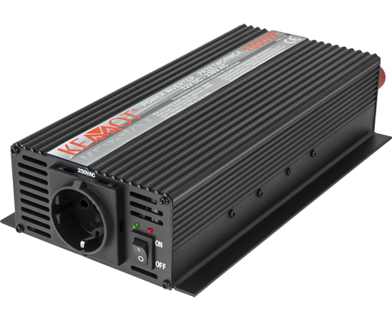 KEMOT įTAMPOS KEITIKLIS AUTOMOBILIUI 12 V DC / 230 V AC 1000W, URZ3163