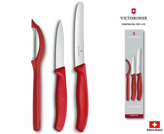 VIRTUVINIų PEILIų KOMPLEKTAS (3VNT) VICTORINOX 6.7111.31, 033-6711131